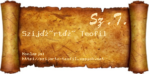 Szijártó Teofil névjegykártya